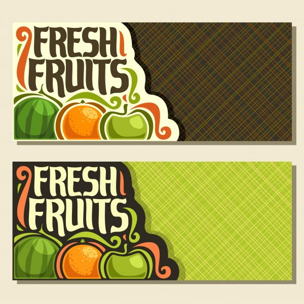 Vector labels with fresh fruits in vintage style ((eps (20 files)