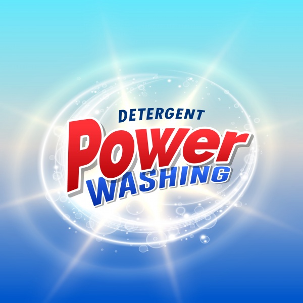 Vector power wash detergent powder packaging concept design template ((eps (20 files)