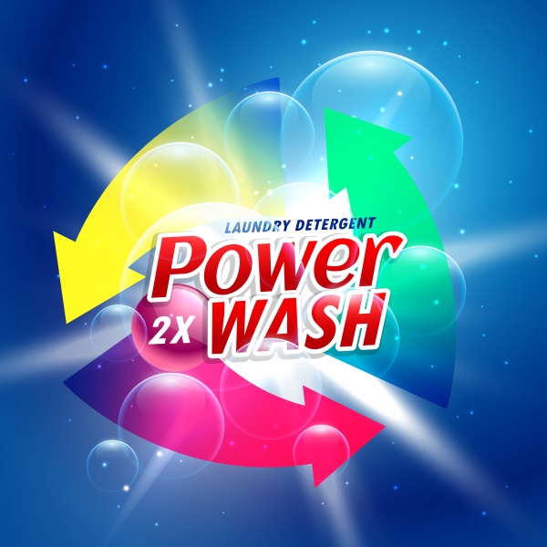 Vector power wash detergent powder packaging concept design template ((eps (20 files)