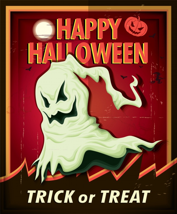 Vintage Halloween poster design 3 ((eps (50 files)