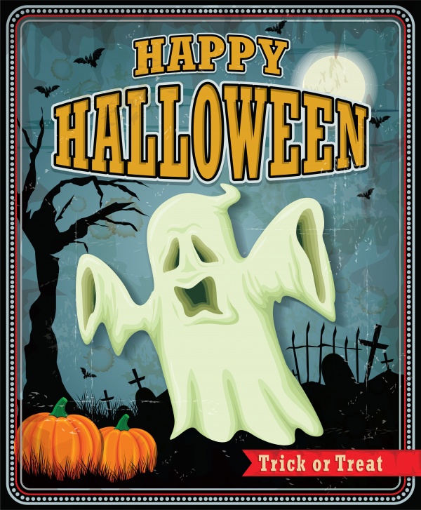 Vintage Halloween poster design 3 ((eps (50 files)