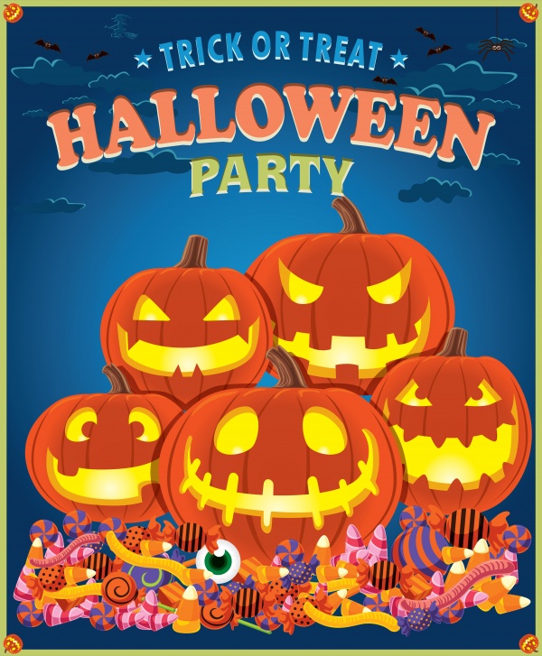 Vintage Halloween poster design 4 ((eps (50 files)