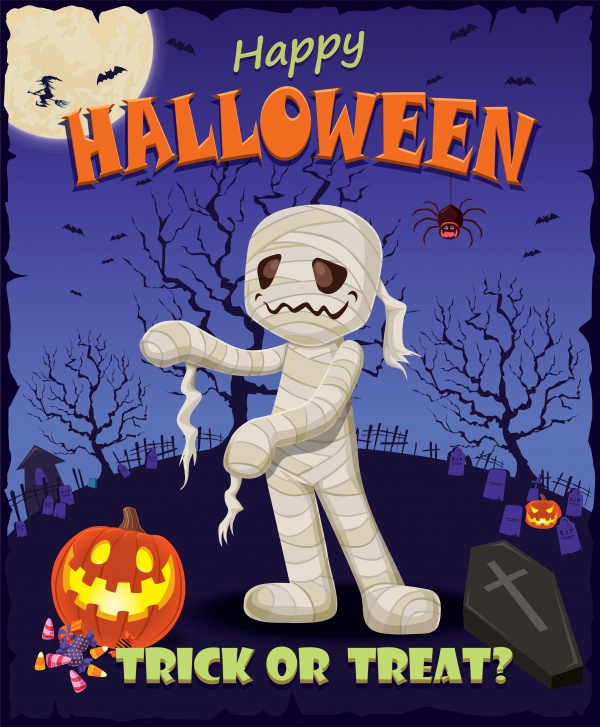 Vintage Halloween poster design 5 ((eps (50 files)