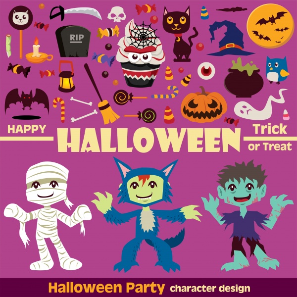 Vintage Halloween poster design 7 ((eps (50 files)