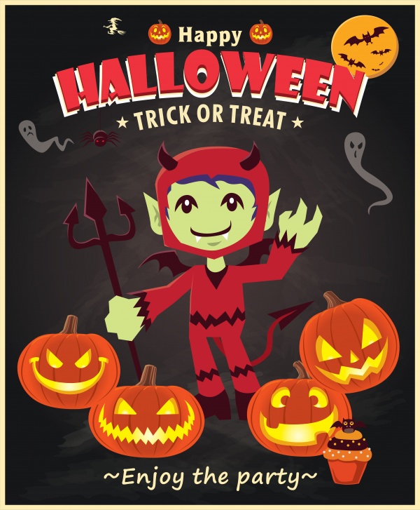 Vintage Halloween poster design 7 ((eps (50 files)