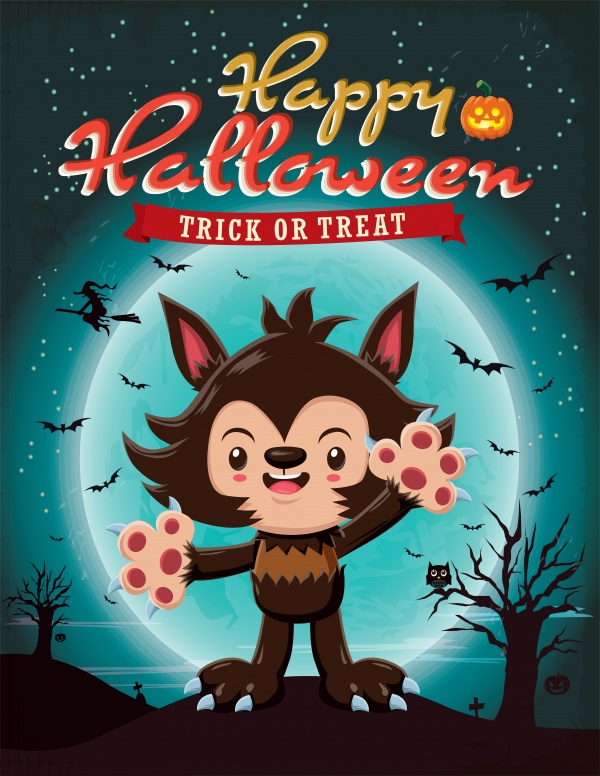 Vintage Halloween poster design 8 ((eps (50 files)