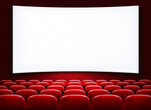 A theater stage with a red curtain and a spotlight ((eps (32 files)