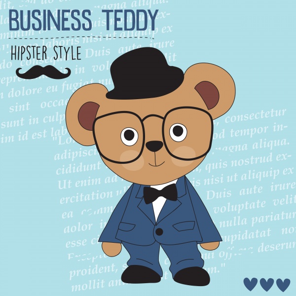 Cute fashionable teddy bear ((eps (50 files)