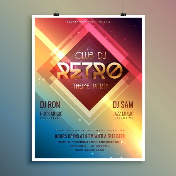 Electro music party event flyer template ((eps (26 files)