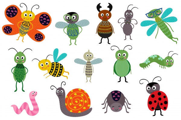 Funny insect set ((eps ((png ((ai (82 files)