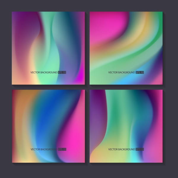 Hologram bright colorful vector backgrounds set ((eps (36 files)