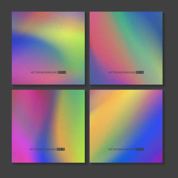 Hologram bright colorful vector backgrounds set ((eps (36 files)
