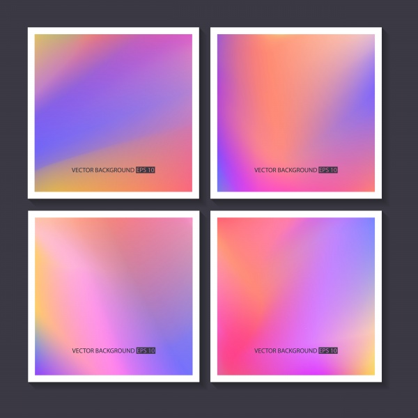 Hologram bright colorful vector backgrounds set, design for greeting card ((eps (50 files)