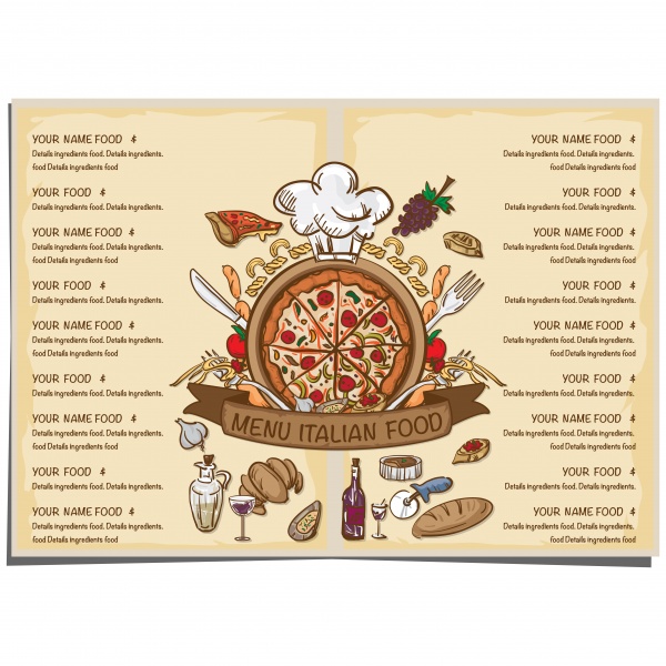 Menu sushi japanese food and italian vector food template ((eps (30 files)