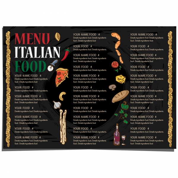 Menu sushi japanese food and italian vector food template ((eps (30 files)