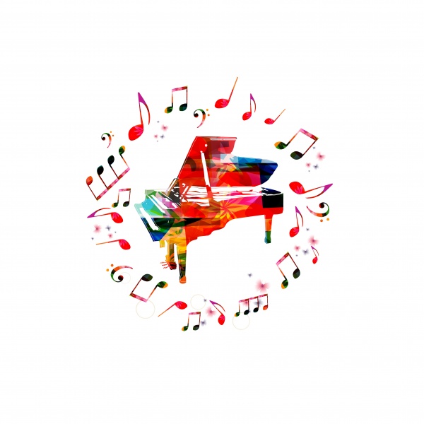 Music background with piano cello saxophone guitar harp ((eps (50 files)