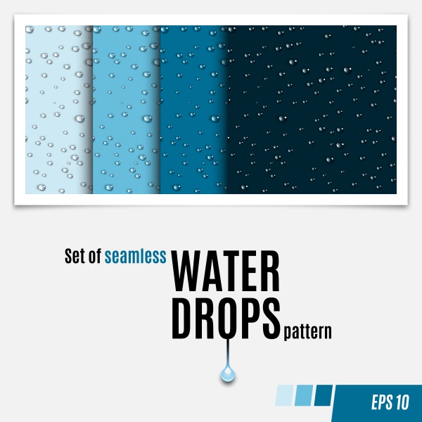 Realistic water drop and bubble on colored background ((eps (14 files)