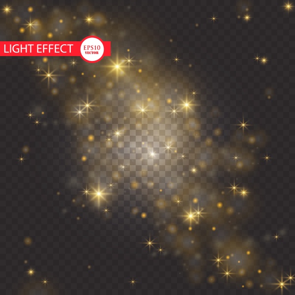 Vector glow light effect, gold glitter, star burst with sparkles ((eps (32 files)