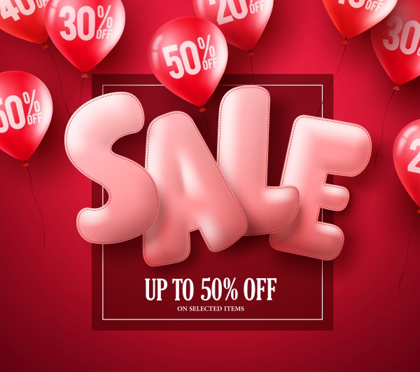 Vector sale background with balloons ((eps (24 files)