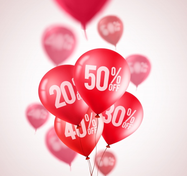 Vector sale background with balloons ((eps (24 files)