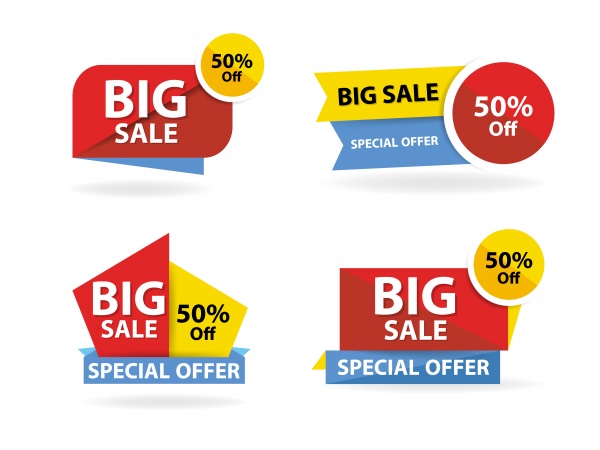 Vector shopping sale banner template, discount sale banner collection set ((eps (38 files)