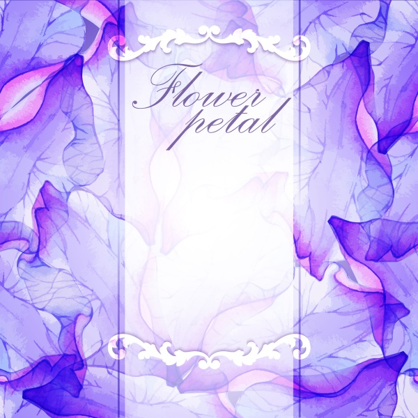 Watercolor card with Purple flower petal ((eps (34 files)
