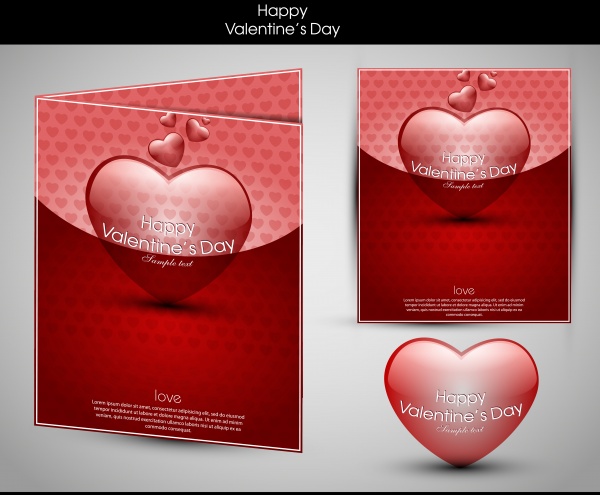 Card for valentine day with heart, love ((eps (48 files)