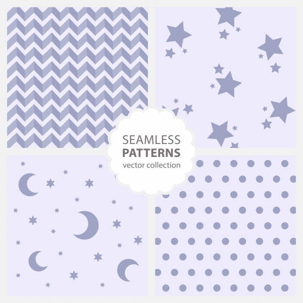 Childrens pattern with moon and stars ((eps (26 files)