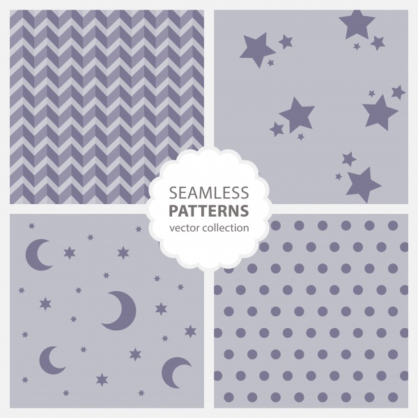 Childrens pattern with moon and stars ((eps (26 files)