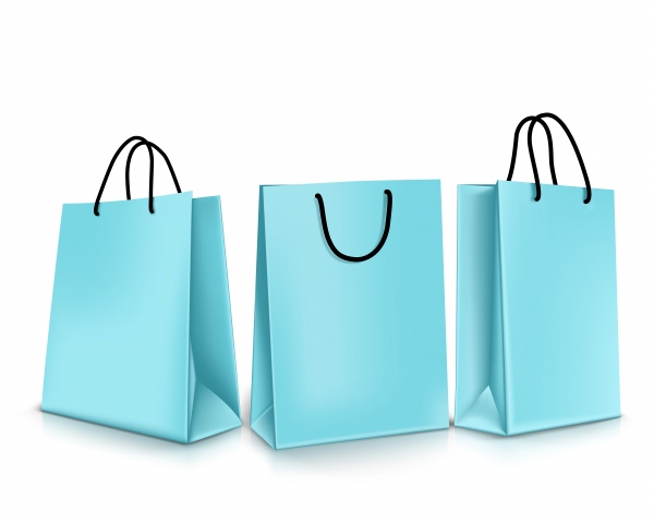 Colorful Shopping Bags in White Background ((eps (48 files)
