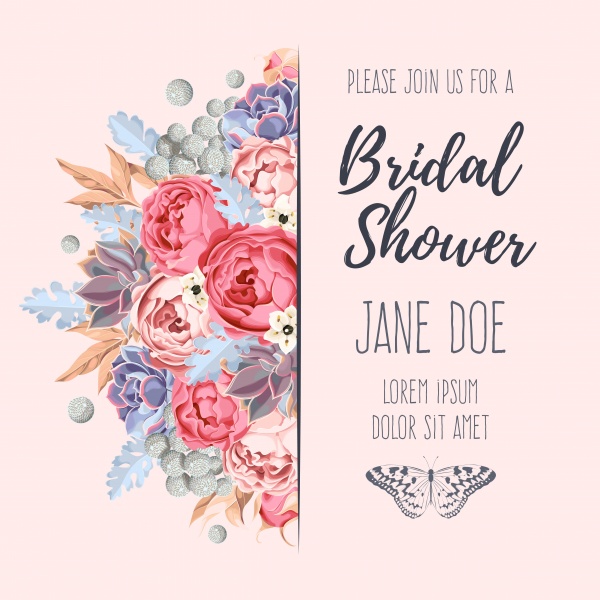Floral frame for romantic wedding invitation with save date ((eps (50 files)