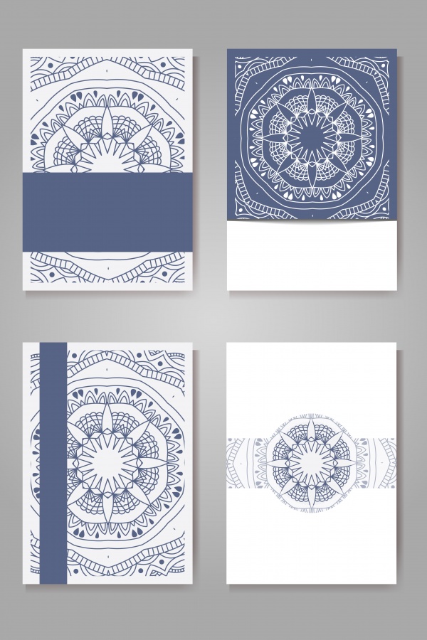Floral retro cards and vector banners template with decorative ornament ((eps (24 files)