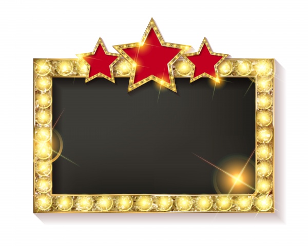 Frame cinema vector stars, invitation with a gold decoration ((eps (44 files)