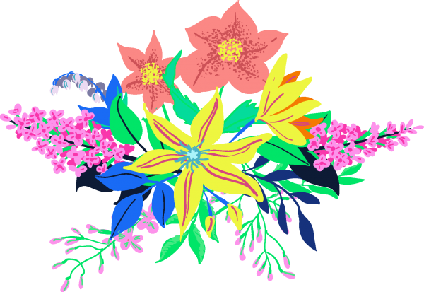 Neon Bright Floral Collection ((png (25 files)