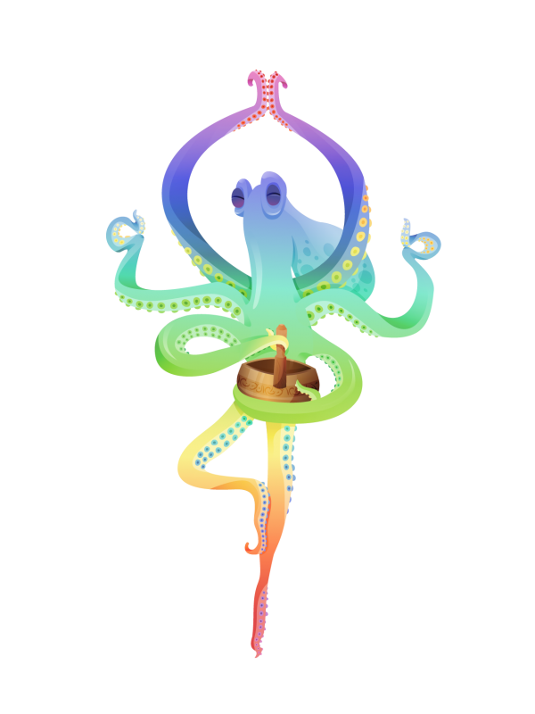 Octopus Yoga Master Character bonus ((eps ((png (19 files)