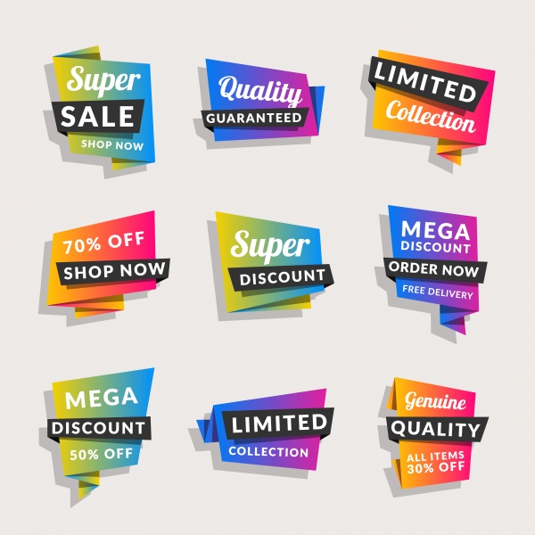 Set of sale vector banners, shopping tags ((eps (34 files)