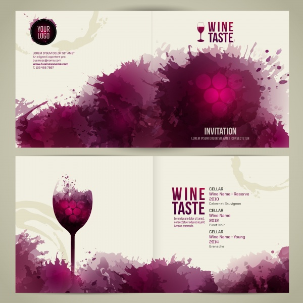 Vector banners with a bottle of red wine and a glass ((eps (32 files)