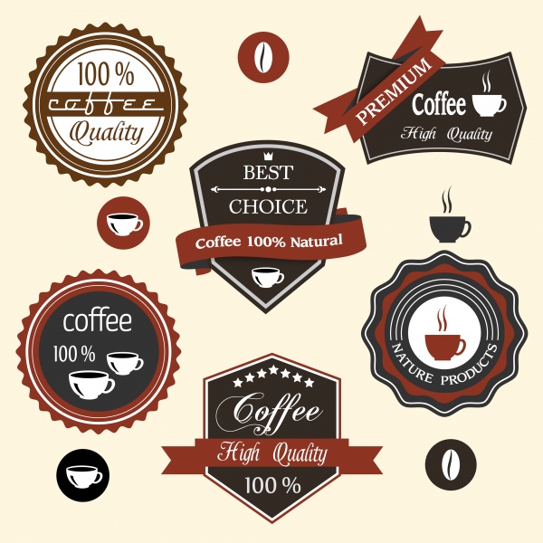 Vector coffee labels in retro style ((eps (28 files)