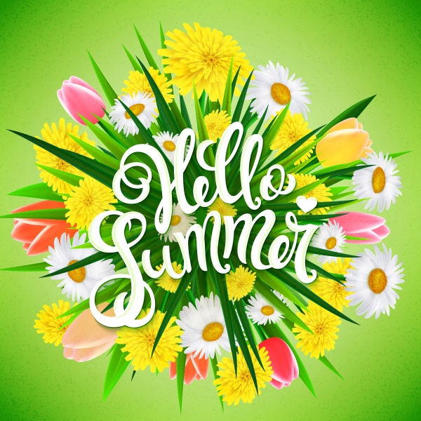 Vector sale concept, summer background with tropical flowers ((eps (20 files)