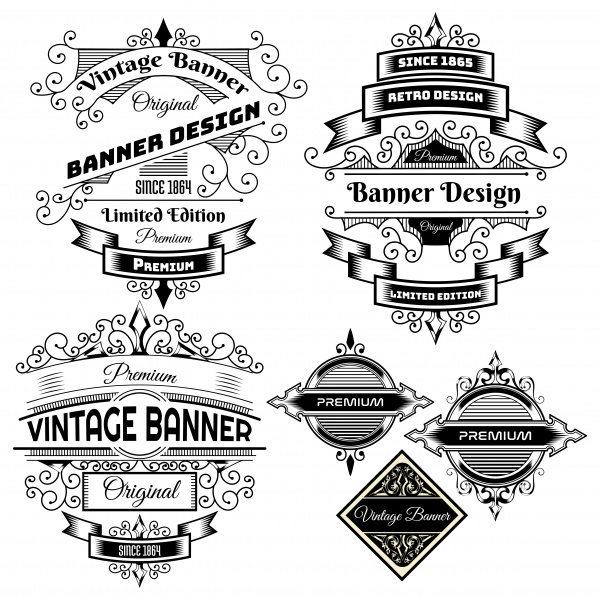 Vintage background label design template vector ((eps (18 files)
