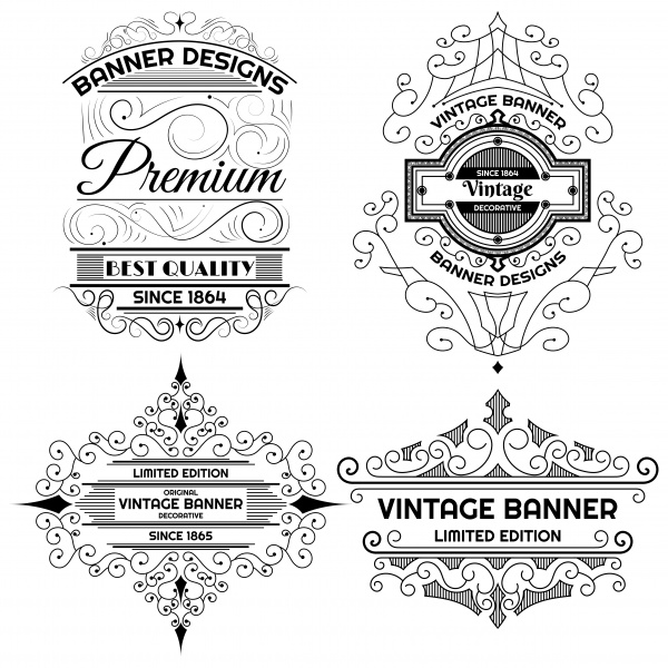 Vintage background label design template vector ((eps (18 files)