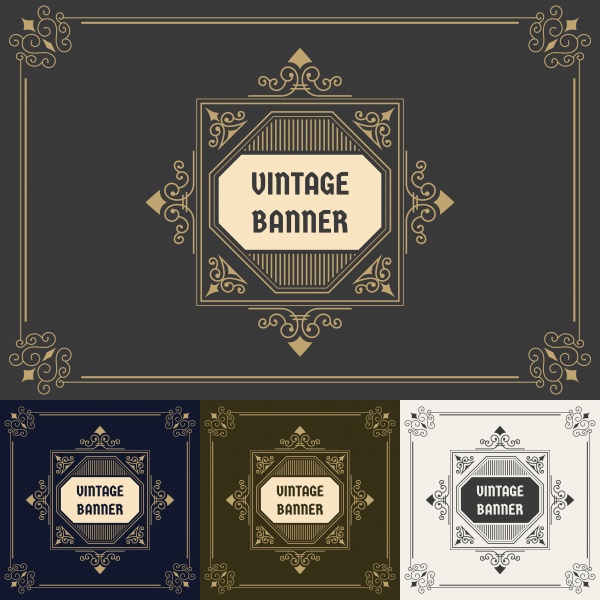 Vintage background label design template with decorative ornament ((eps (36 files)