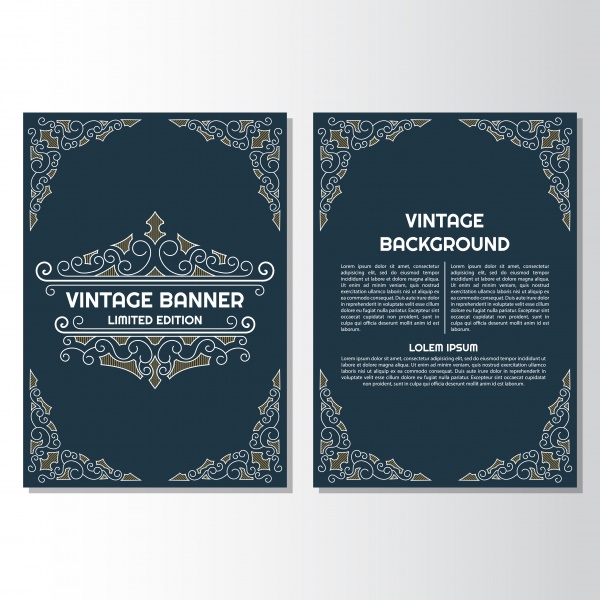 Vintage vector flyer background design template ((eps (28 files)