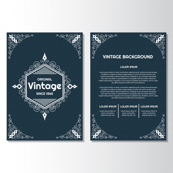 Vintage vector flyer background design template ((eps (28 files)