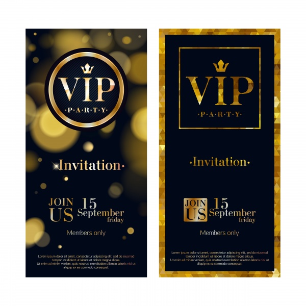 VIP party vector premium invitation gold card poster flyer set ((eps (38 files)