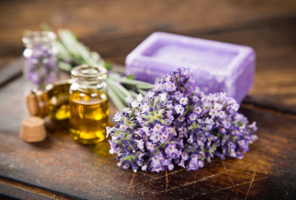 Wellness treatments with lavender flowers on wooden table, spa still-life ((eps (15 files)