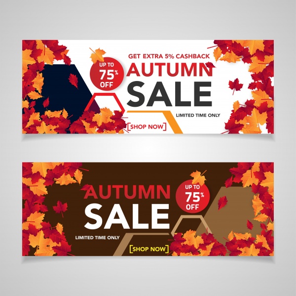 Autumn sale banner vector design template ((eps (14 files)