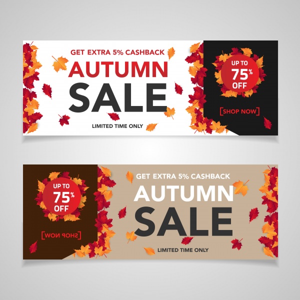 Autumn sale banner vector design template ((eps (14 files)