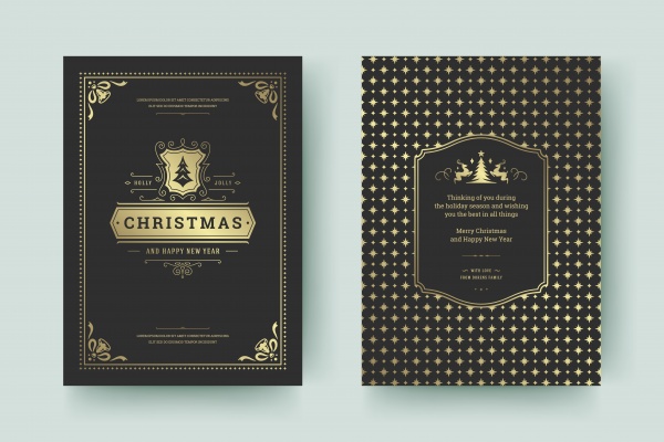 Christmas greeting card and label design vector template ((eps (12 files)