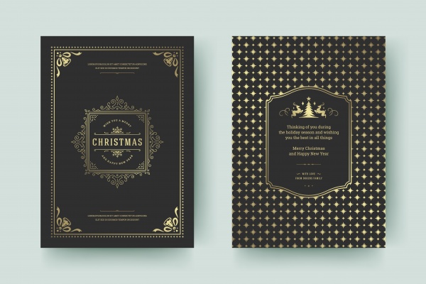 Christmas greeting card and label design vector template ((eps (12 files)